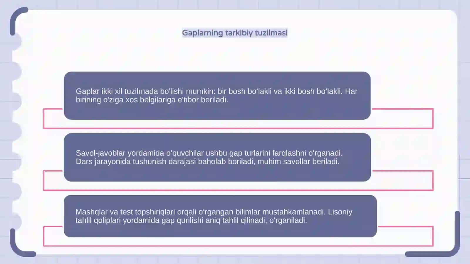 1-bosh boʻlakli va ikki bosh bo`lakli gaplar 4