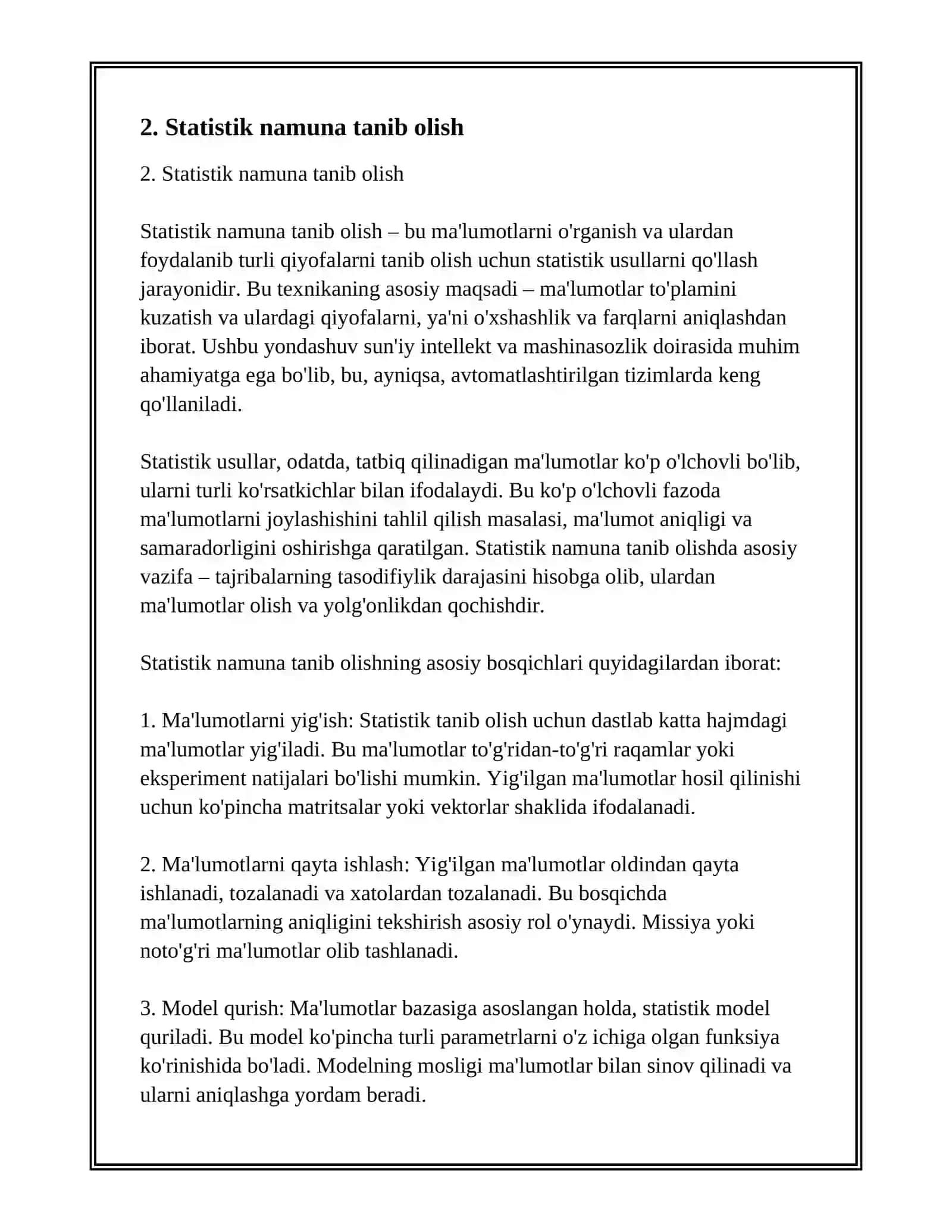 PATTERN RECOGNITION ASOSLARI 4