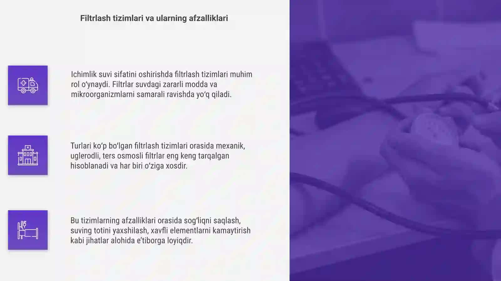 Ichimlik suvi sifatini yaxshilashning asosiy usullari 4