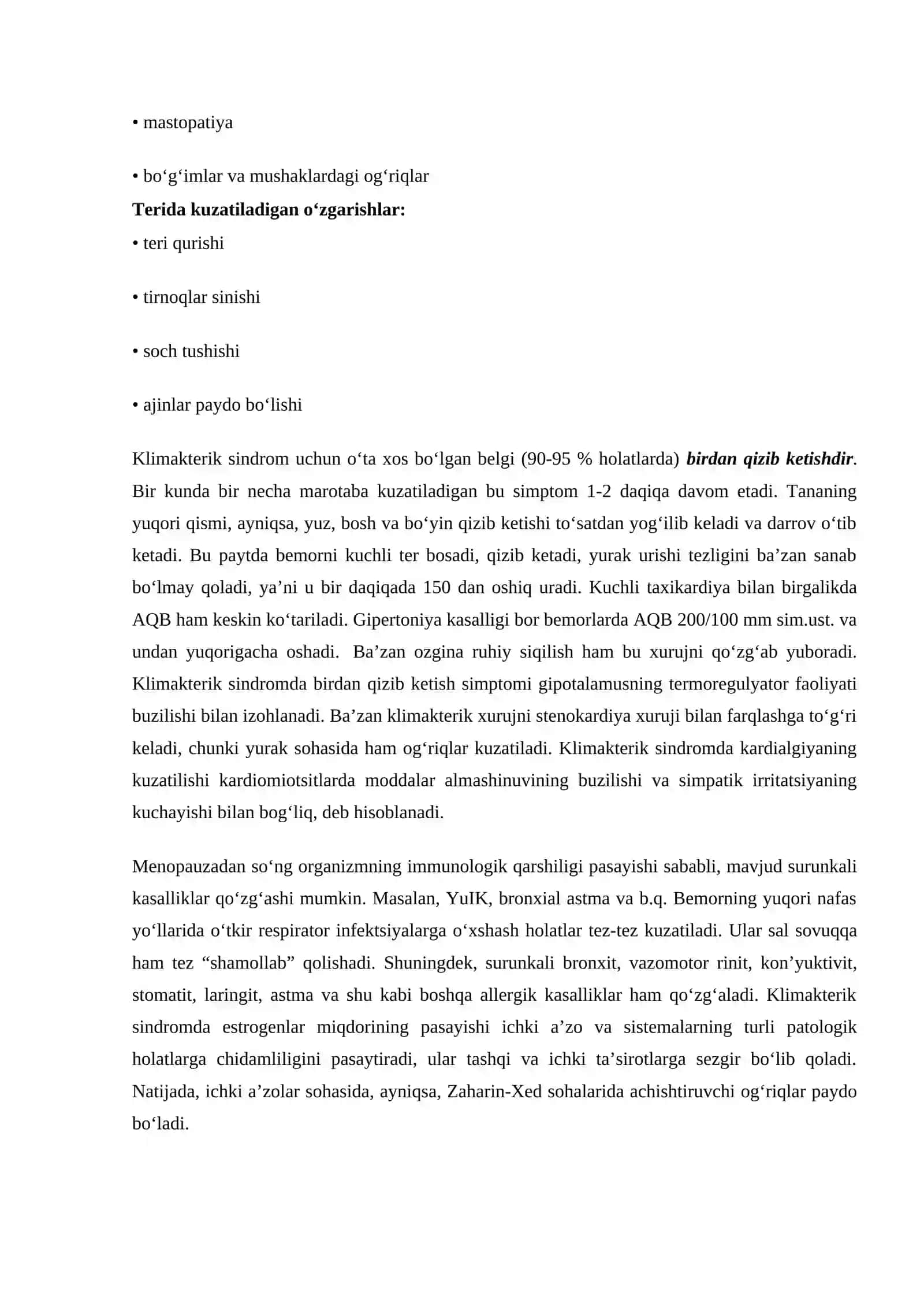 Klimakterik sindrom haqida tushuncha 4