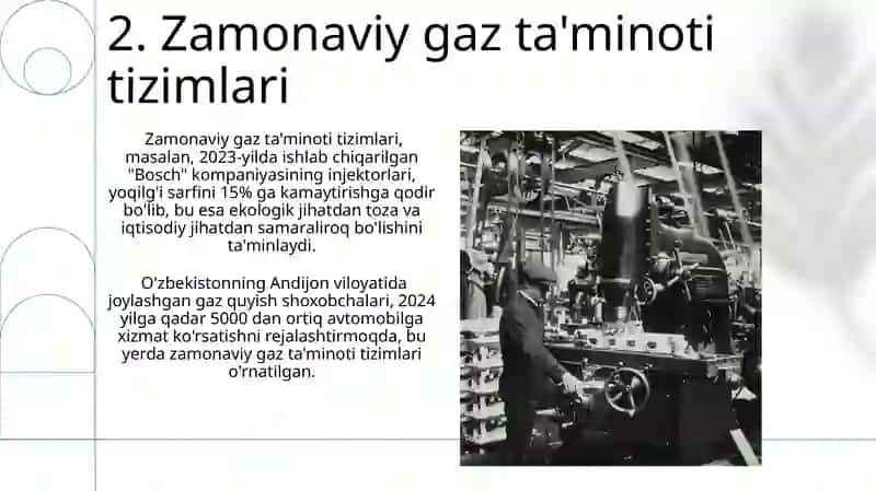 Gazbilan ishlaydigan divigatellarnig ta'minlash tizim 4