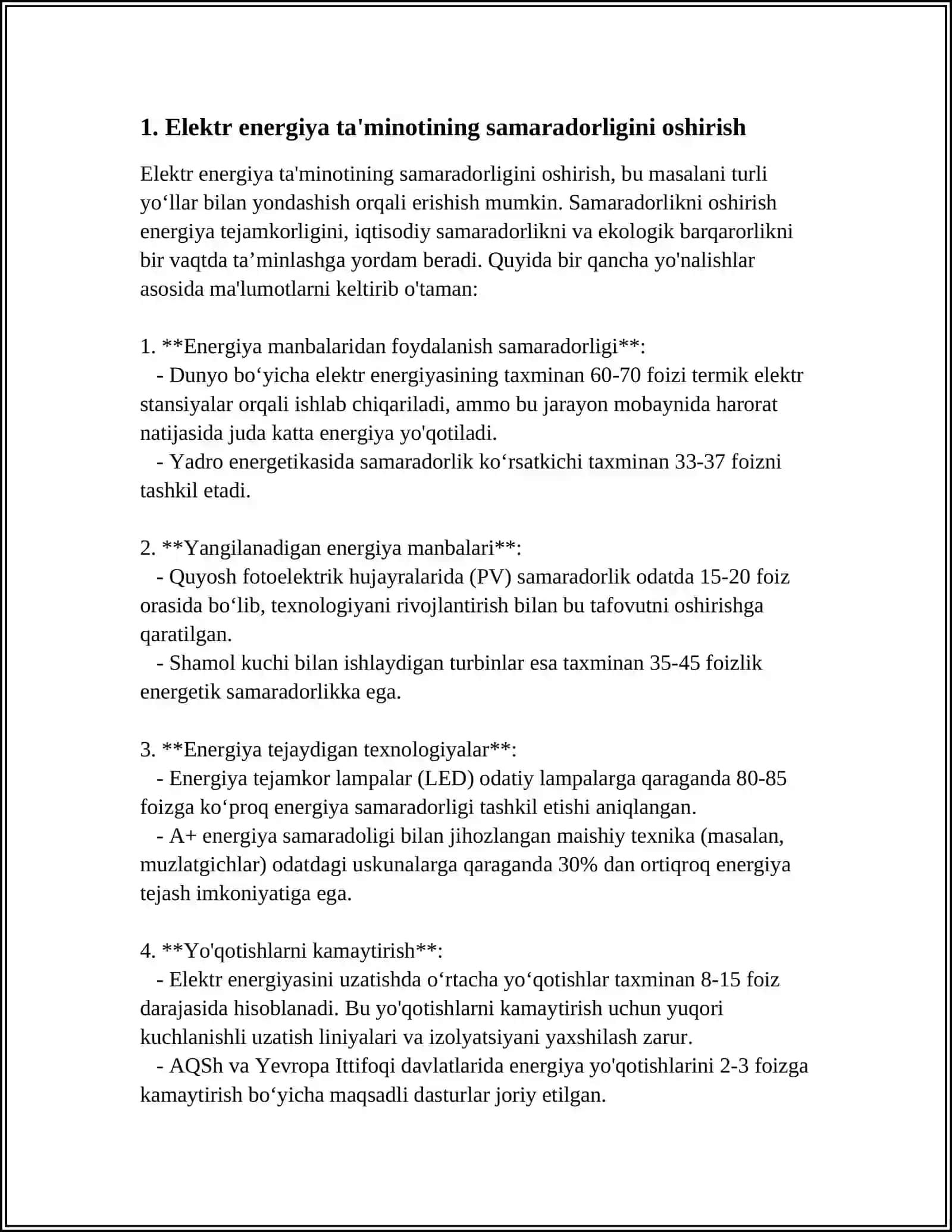 OʻZBEKISTONDA ELEKTR ENERGETIKA SOHASINING RIVOJLANISH ISTIQBOLLARI 4