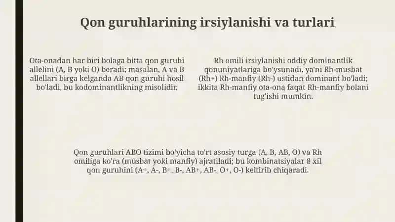 Qon guruhlari va rezus faktor 4