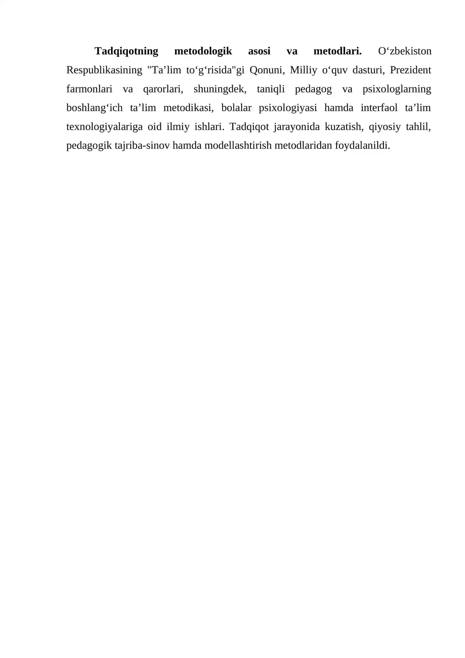 1-sinf tarbiya darslarini tashkil etishda interfaol metodlardan foydalanish. 4