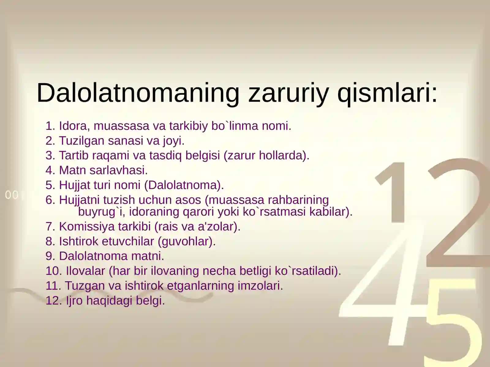 Ma`lumot axborot va xizmat yozishma hujjatlari 4