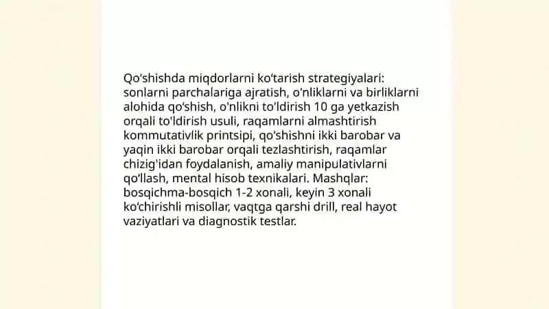 Arifmetik amallar bajarish metodikasi 4