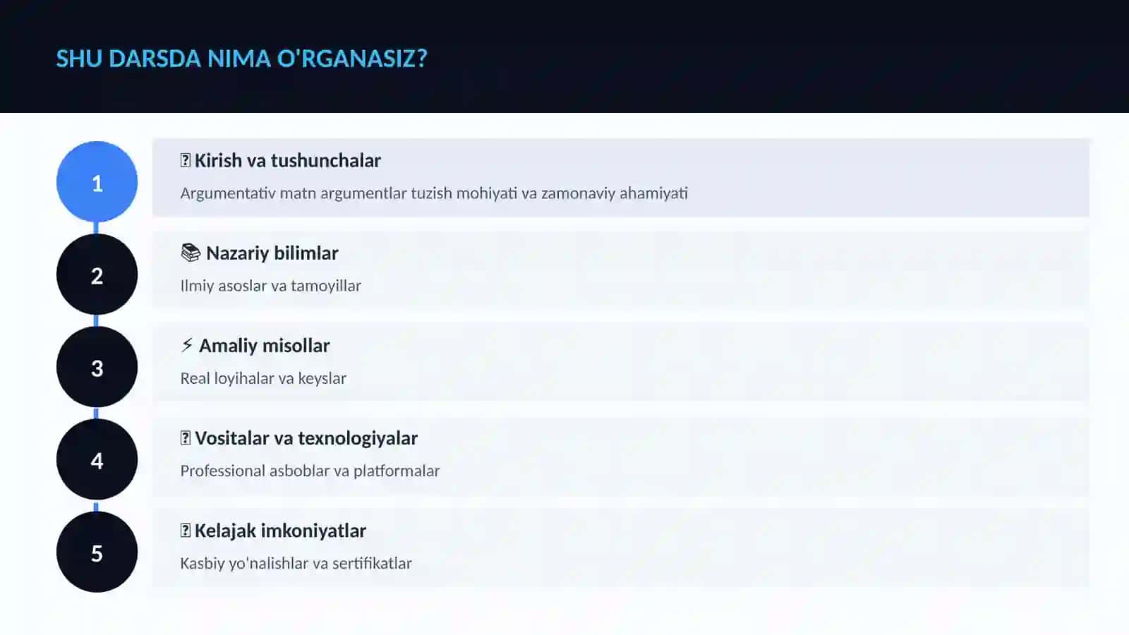 Argumentativ matn argumentlar tuzish 4
