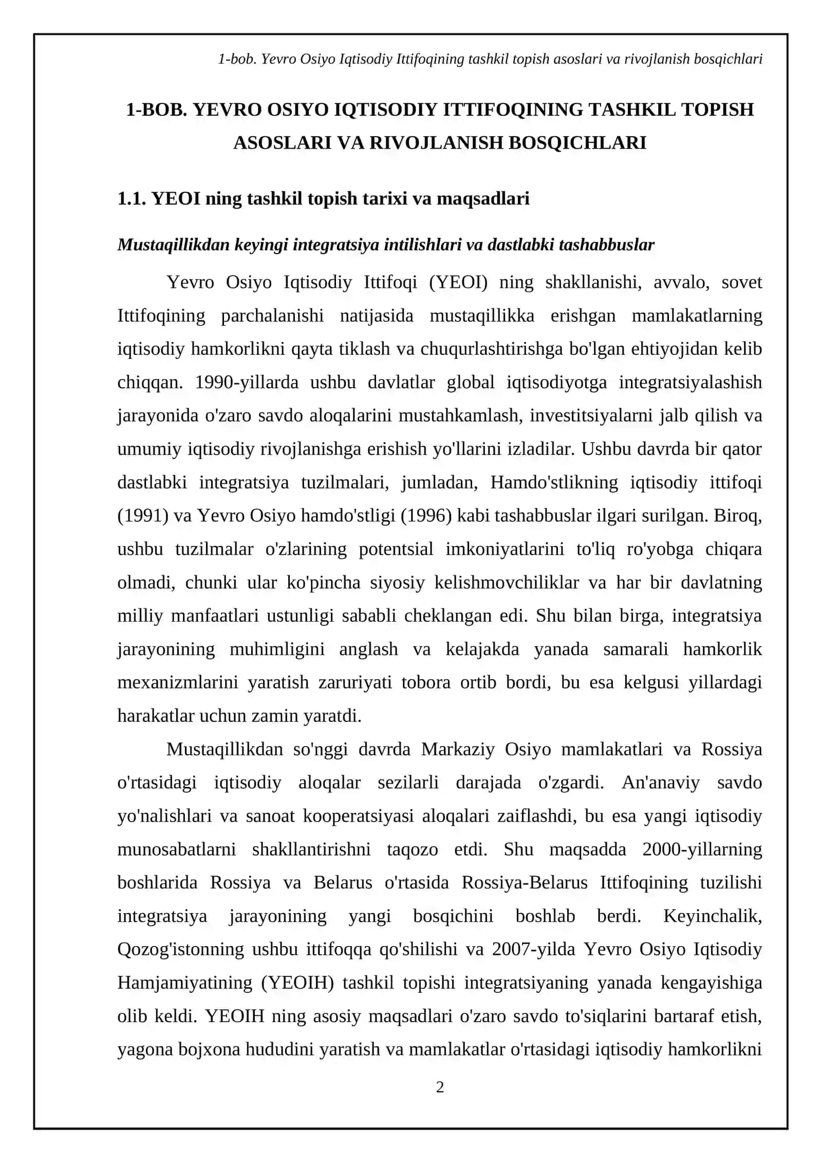 Yevro Osiyo Iqtisodiy hamkorlik tashkilotining unga a'zo mamlakatlar iqtisodiyotlar ahamaiyati 4