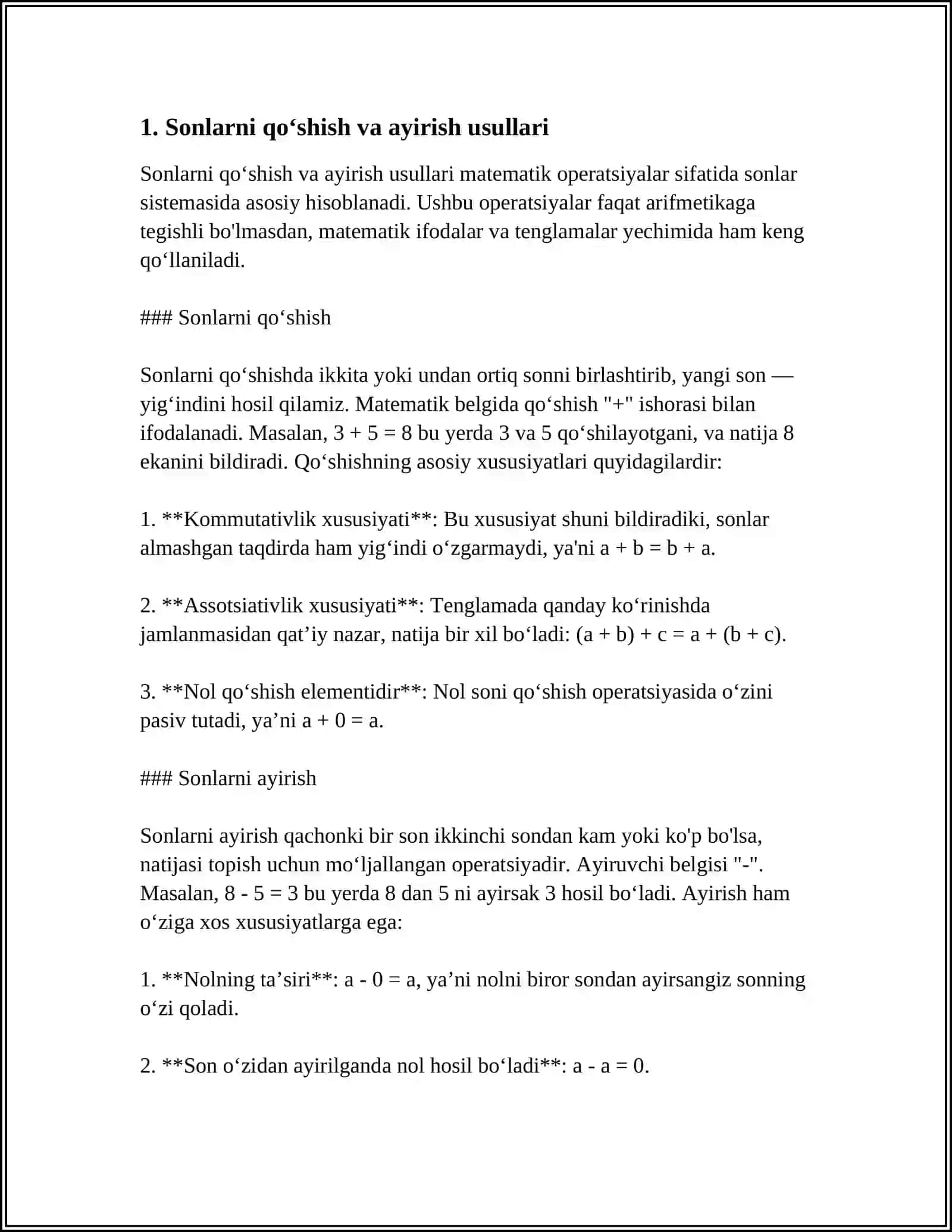 METEMATIK TO'GARAKLAR, O‘N MINUTLIKLAR, KONKURSLAR, BELLASHUV VA MASHG'ULOTLARNI TAYYORLASH VA O'TKAZISH METODIKASI. (3-SINF MISOLIDA) 4