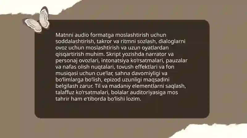 O'zbek xalq ertaklarining audio variantini yaratish 4