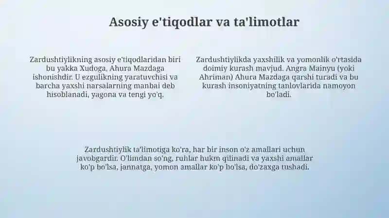 Milliy dinlar.Zardushtiylik dini 4