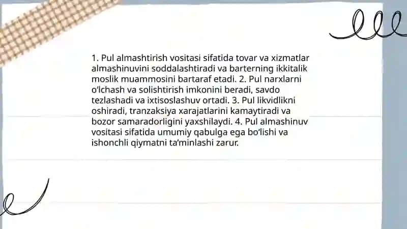 Pulning mohiyati va xususiyatlar 4