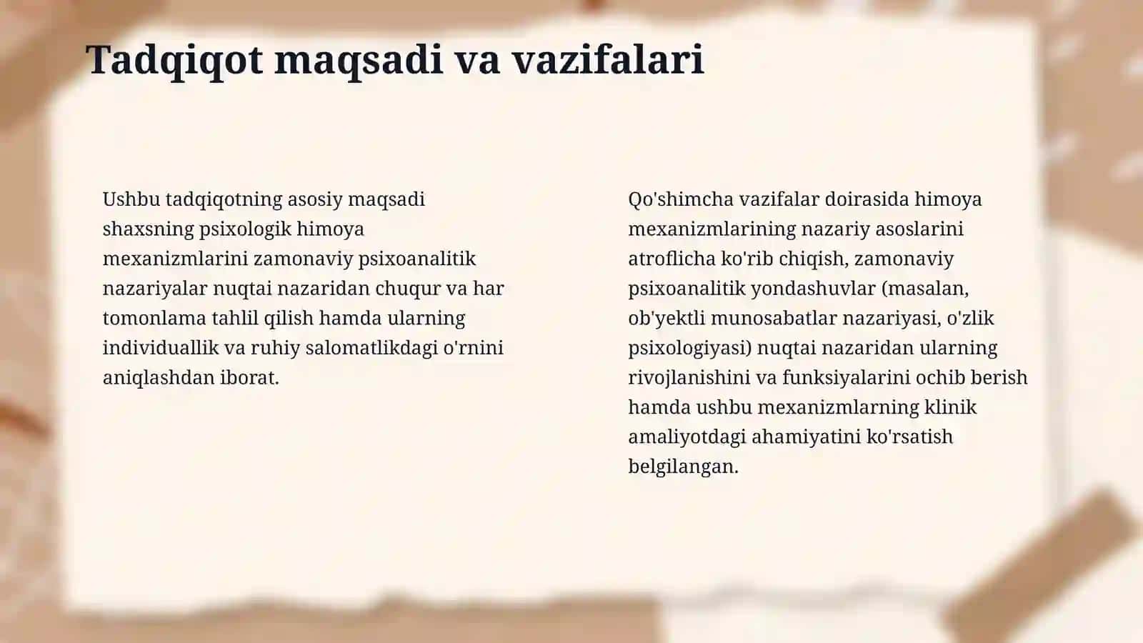 Shaxsning psixologik himoya mexanizmlarini zamonaviy psixoanalitik yondashuv asosida o‘rganish 4
