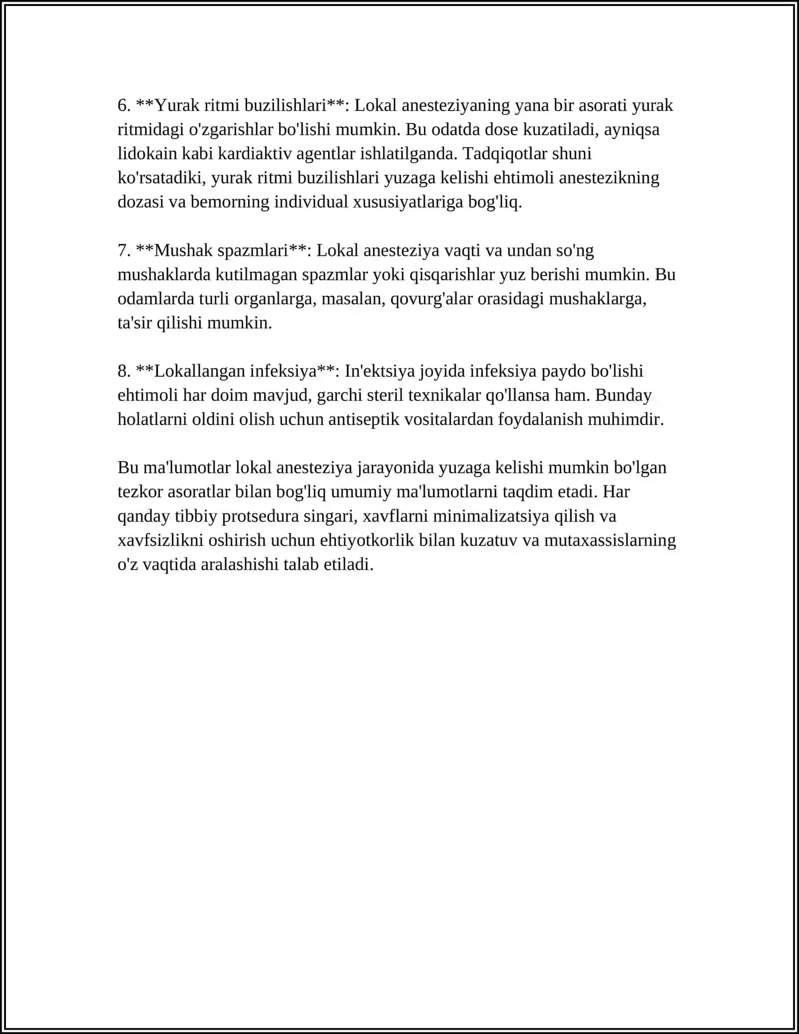 MAHALLIY ANESTEZIYA UCHRAYDIGAN MAHALLIY ASORATLAR VA ULARNI DAVOLASH PRINTSIPLARI 4