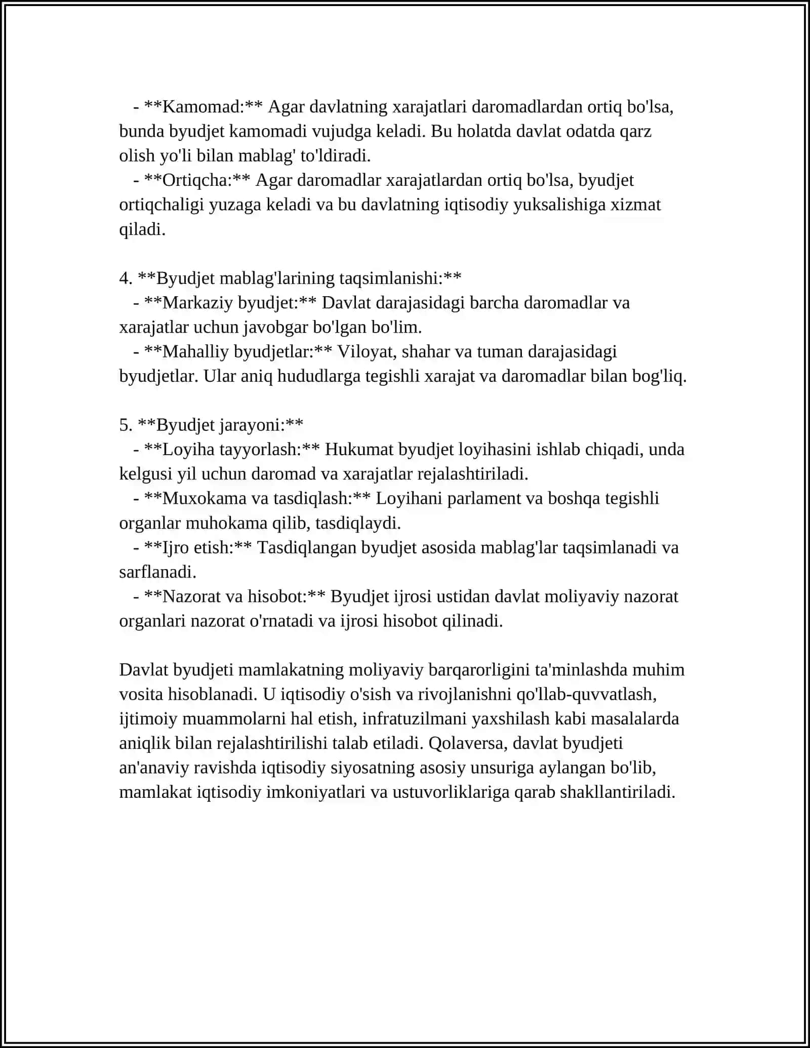 DAVLAT BYUDJETI HOLATI TAHLIL VA TUSHUNCHALARI 4