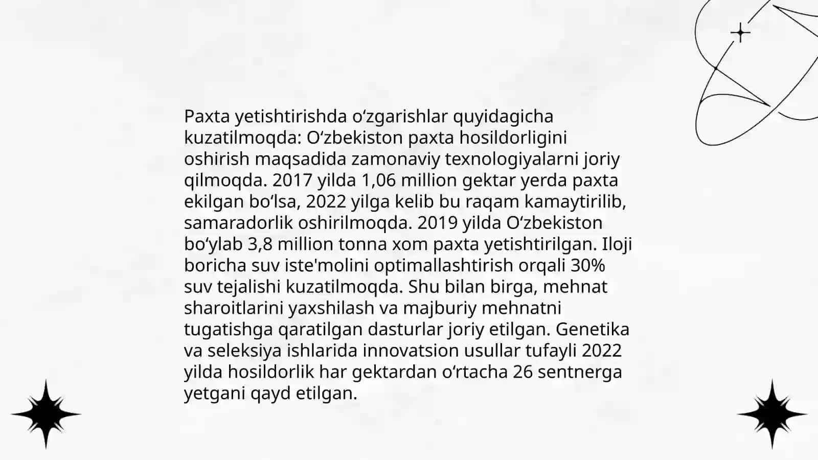 Mustaqillik yillarida qishloq xójaligi va sanoat sohasidagi ózgarishlar 4