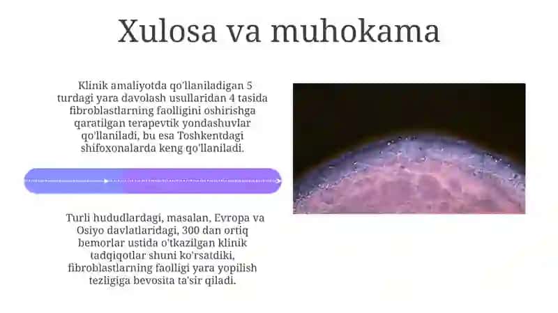 Fibroblastlarning jarohatning bitishi va chandiq hosil bo’lishdagi roli 4