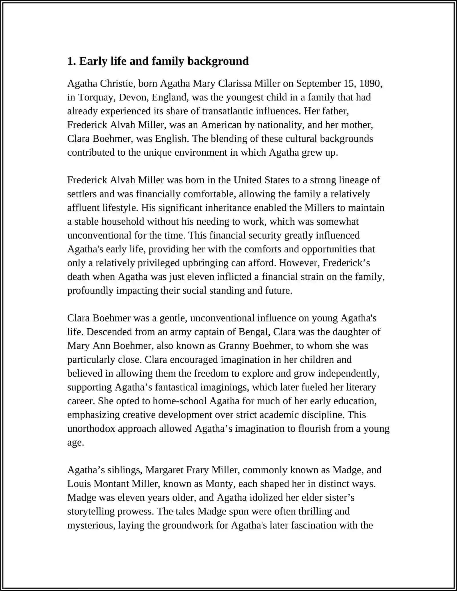 AGATHA CHRISTIE, HER LIFE AND LITERARY ACTIVITY 4