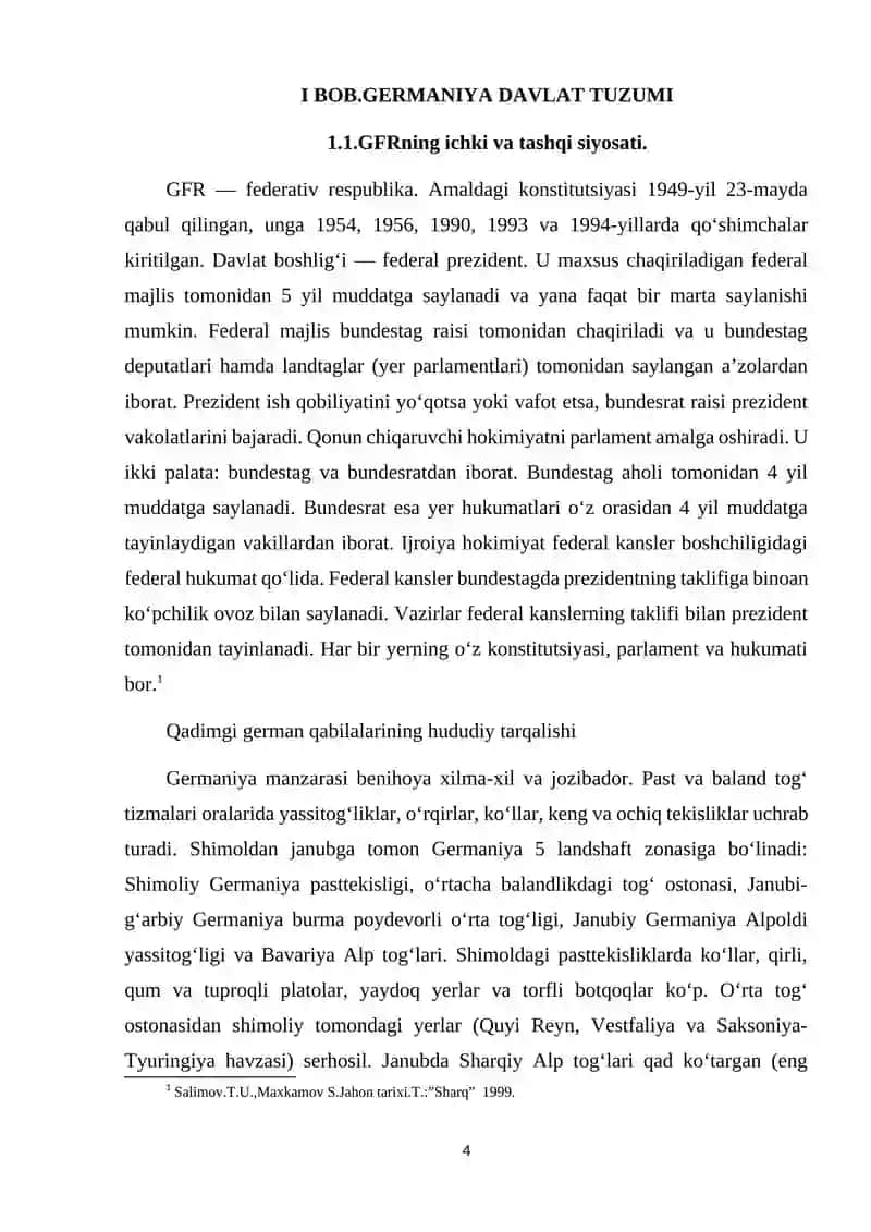 Germaniya Federativ Respublikasi Ikkinchi Jahon Urushidan Keyingi Yillarda Kurs Ishi 4