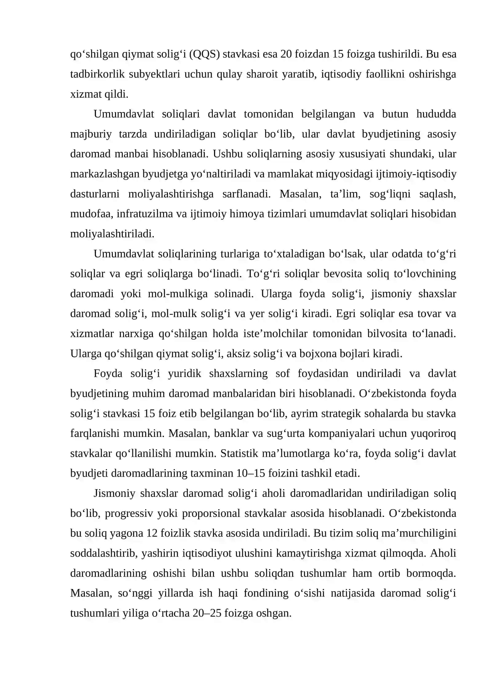 O‘zbekiston Respublikasida umumdavlat soliqlarining amal qilish   mexanizmi 4