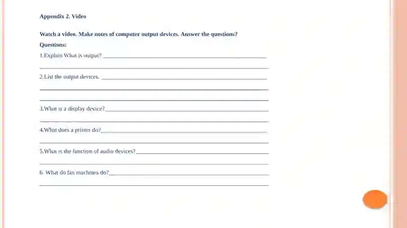 Output Devices Lesson 4