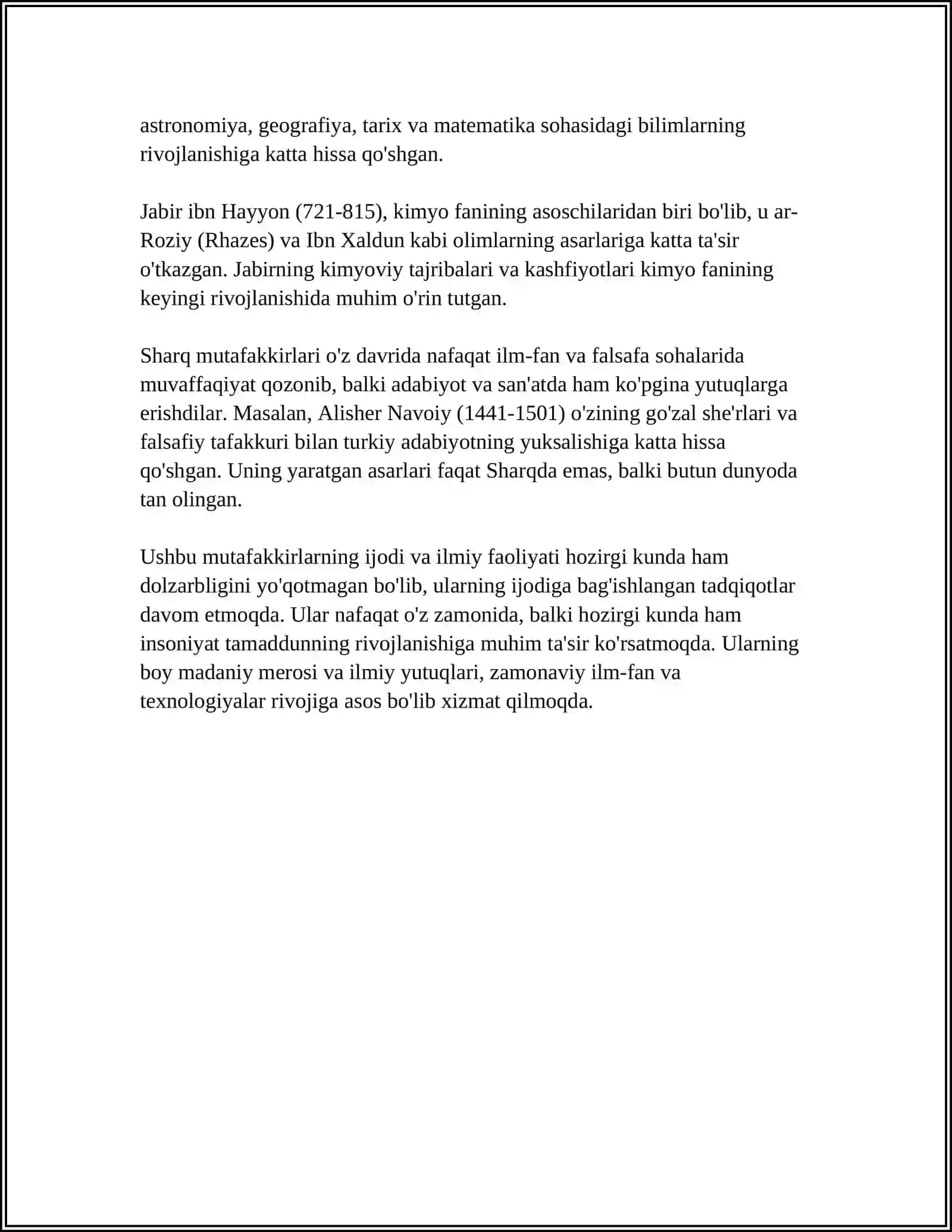 SHARQ MUTAFAKKIRLARINING KONFLIKTLARNI YUZAGA KELISH SABABLARI VA ULARNI BARTARAF ETISH HAQIDAGI PEDAGOGIK G‘OYALARINI O‘RGANISH HAMDA TAHLIL ETISH 4