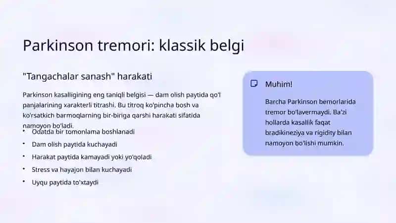 Parkinsonizm: Klinik Belgilari 4