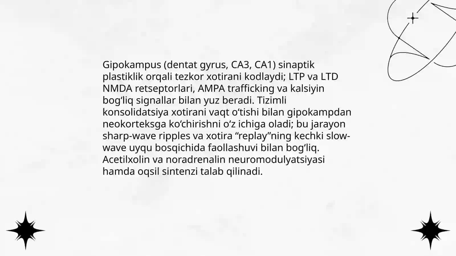 Xotiraning neyrofiziologik asoslari va bioximik nazaryalar 4