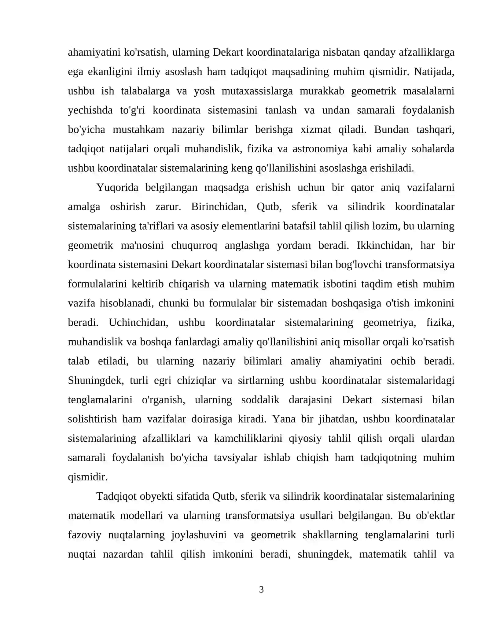Mavzu: Qutb koordinatalar sistemasi. Sferik va silindrik koordinatalar sistemasi. 4