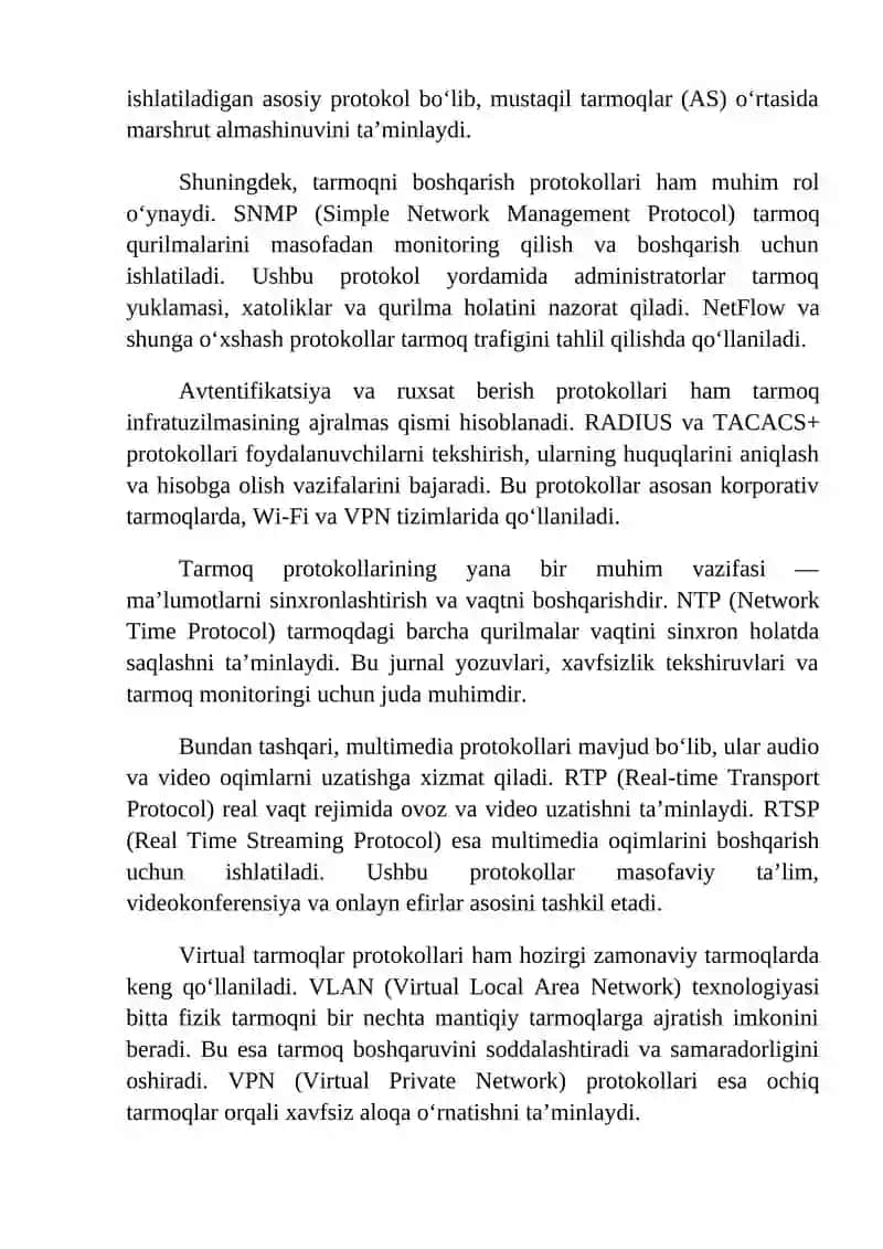 Tarmoq protokollari va ularning xavfsizlik jihatlari 4