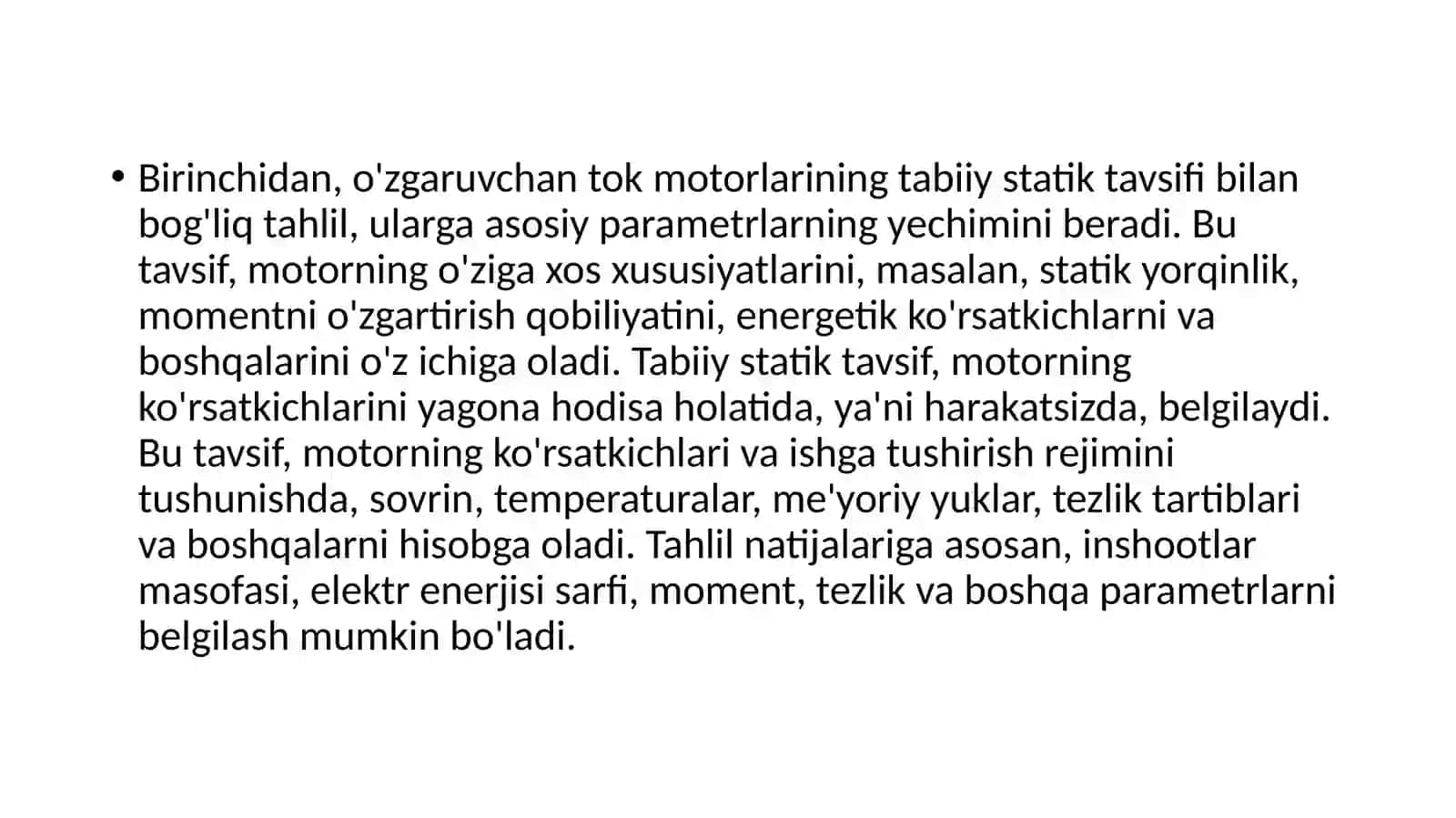Elektrmashinalar va yuritmalar fanidan tayyorlagan MUSTAQIL ISHI 4