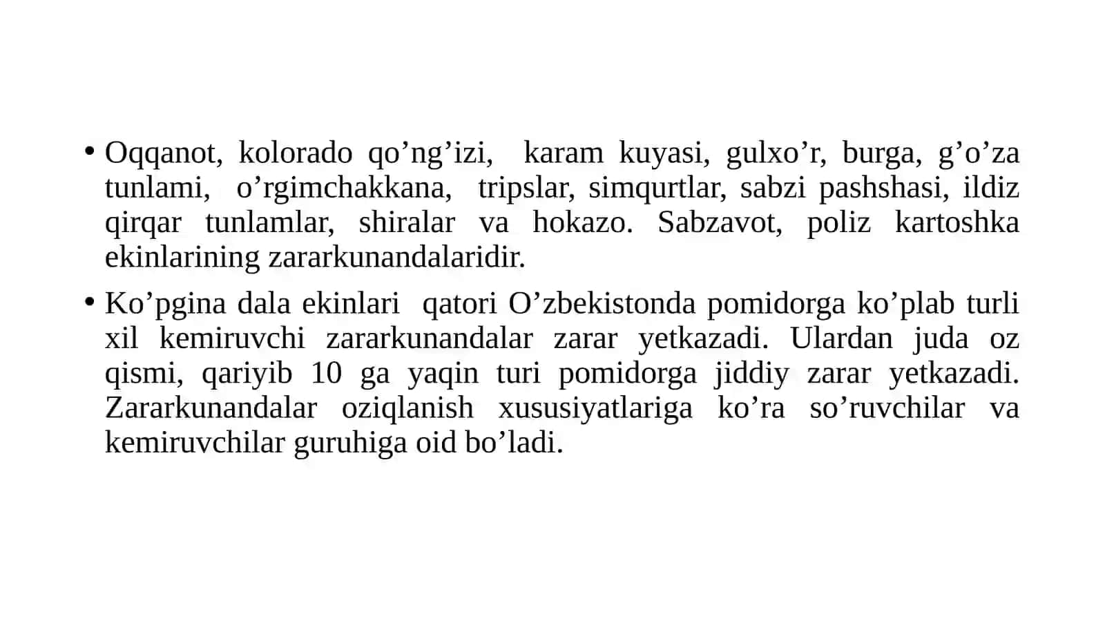 SABZAVOT, POLIZ EKINLARINI ZARARKUNANDALARI VA QARSHI KURASH CHORALARI 4