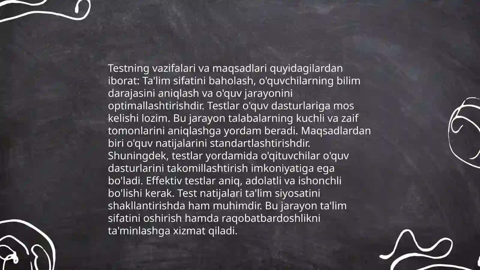 Test tashkil qilish texnologiyasi boʻyicha taqdimot 4