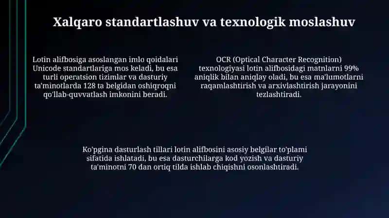 Lotin alifbosiga asoslangan imlo qoidalarining afzalligi 4