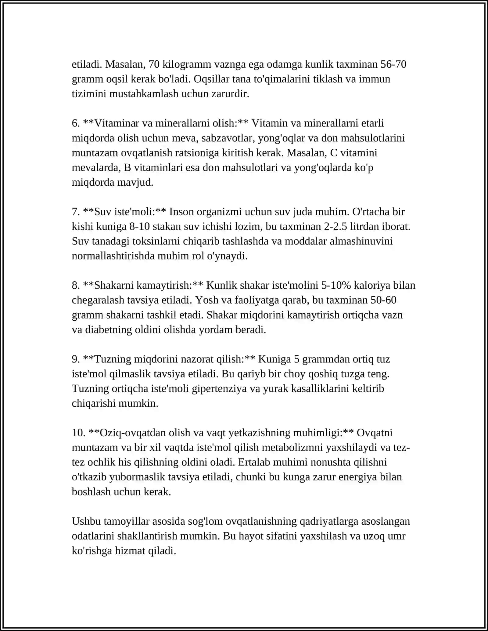 BEMORLARNING OVQATLANISHINI TASHKIL QILISH VA SIFATINI NAZORAT QILISH 4