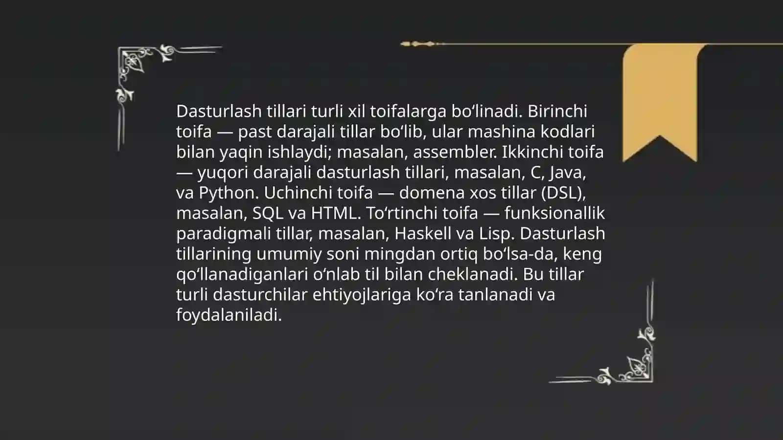 Dasturlash asoslari 4