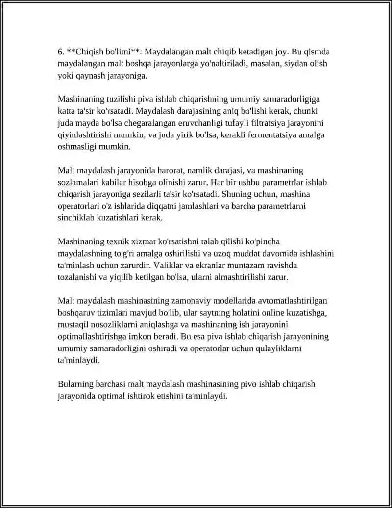 PIVA TAYYORLASHDA ISHLATILADIGAN QURILMALARNING TUZILISHI 4