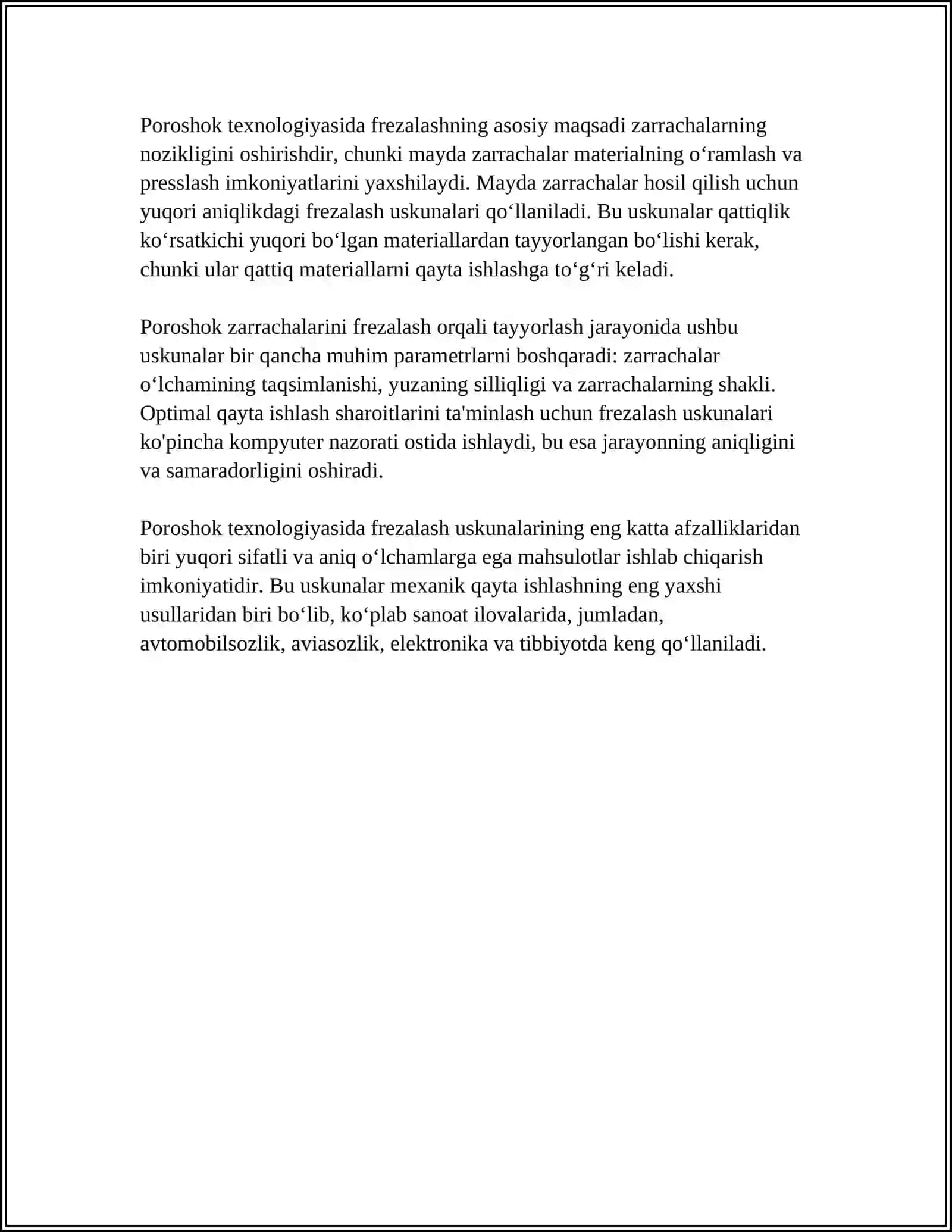 POROSHOKLAR TEXNOLOGIYASIDA QÔLLANILADIGAN ASBOB USKUNALAR ISHLASH PRINSIPI 4