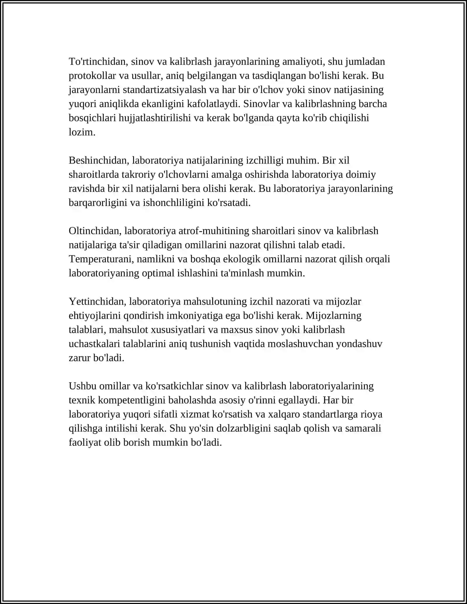 O'ZDST ISO 17025 BO'YICHA INSPEKSION TEKSHIRISH 4
