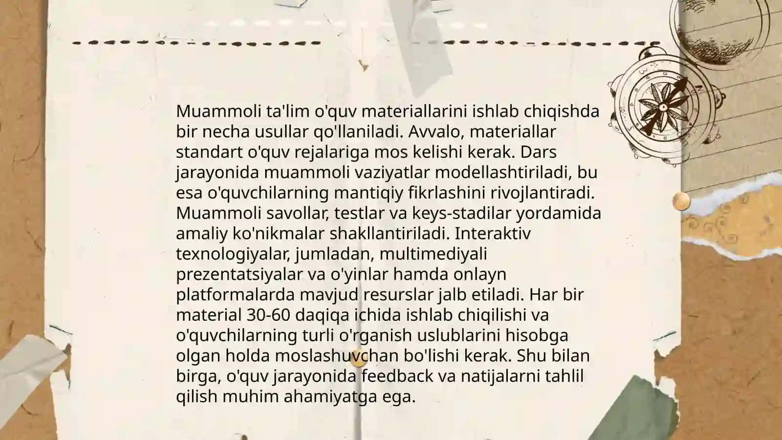 Muammoli ta'lim texnologiyalari asosida oʻqitish 4