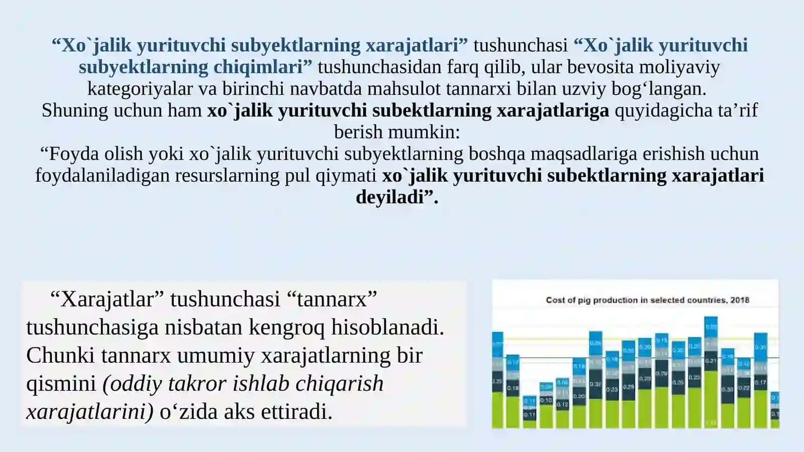 XO’JALIK YURITUVCHI SUBYEKTNING ISHLAB CHIQARISHCHIQIMLARI, FOYDASI VA RENTABELLIGI 4