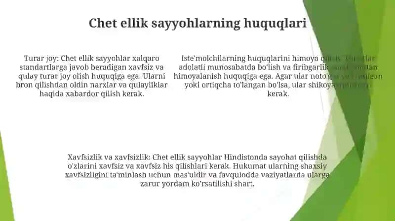 Hindiston Turizm Huquqlari Haqida MaʼLumot 4