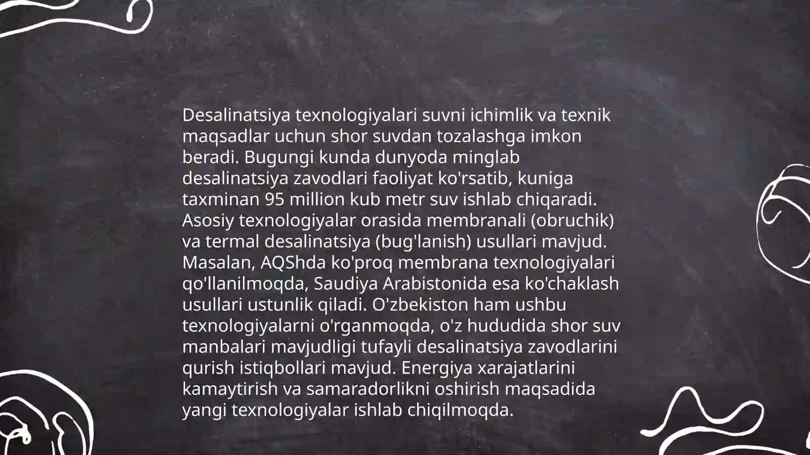 Shoʻr suvni isteʼmol yoki qishloq xoʻjaligi uchun chuchuklashtirish 4