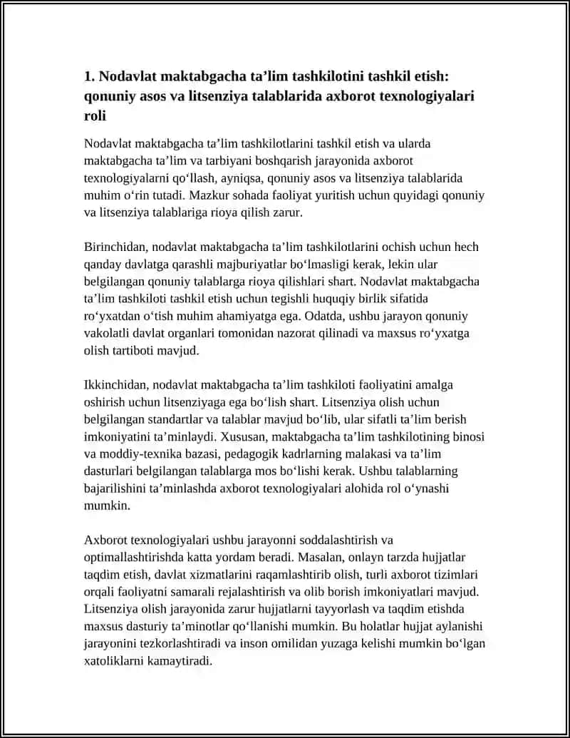 NODAVLAT MAKTABGACHA TAʼLIM TASHKILOTLARINI TASHKIL ETISH 4