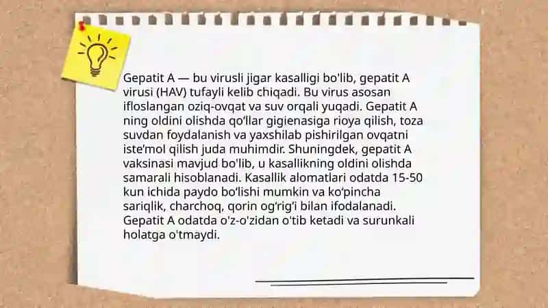 Gepatit kasalligi va ularning oldini olish chora tadbirlari 4