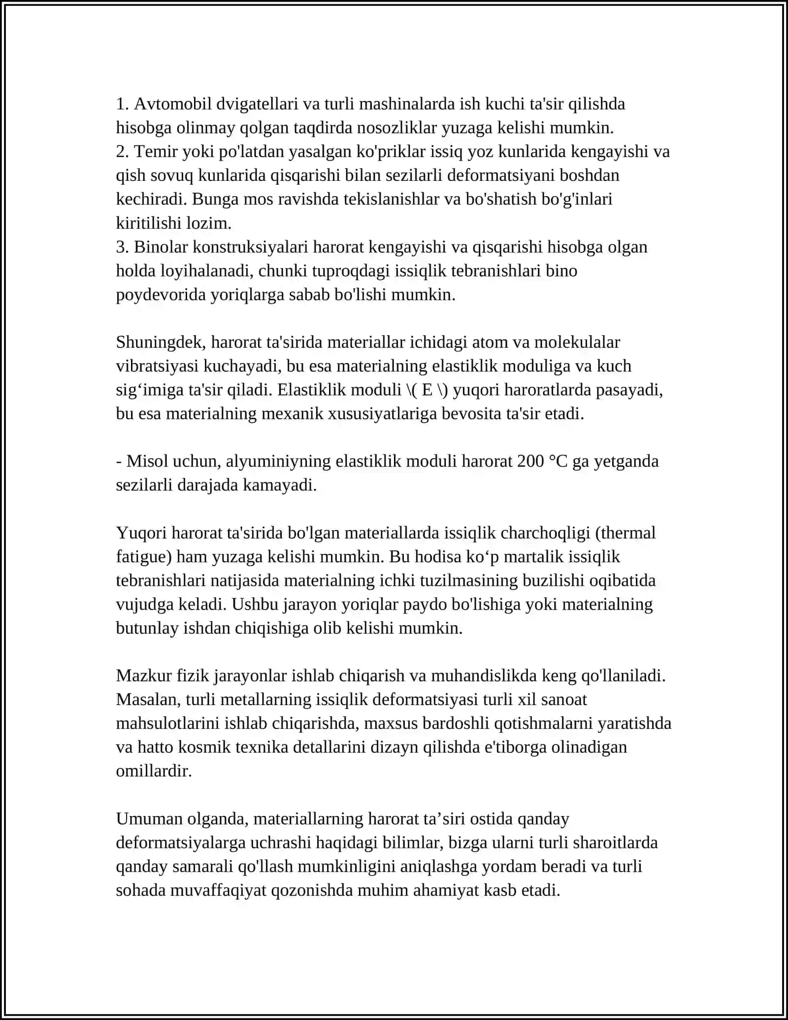TOʼSIQ KONSTRUKSIYALARINI HARORAT TASIRIGA HISOBLASH USULLARI 4