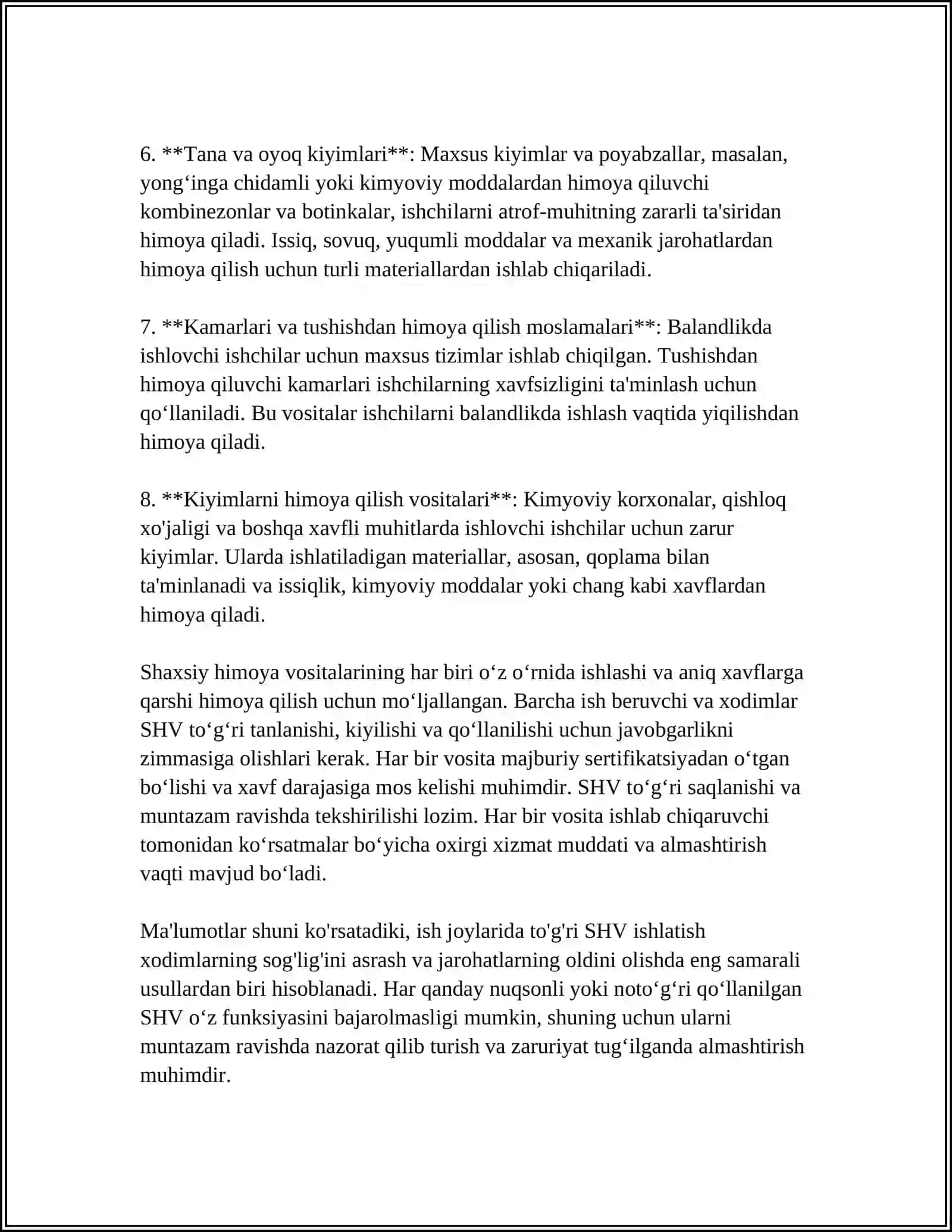 MUSTAQIL ISH Mavzu: SHAXSIY HIMOYA VOSITALARI 4