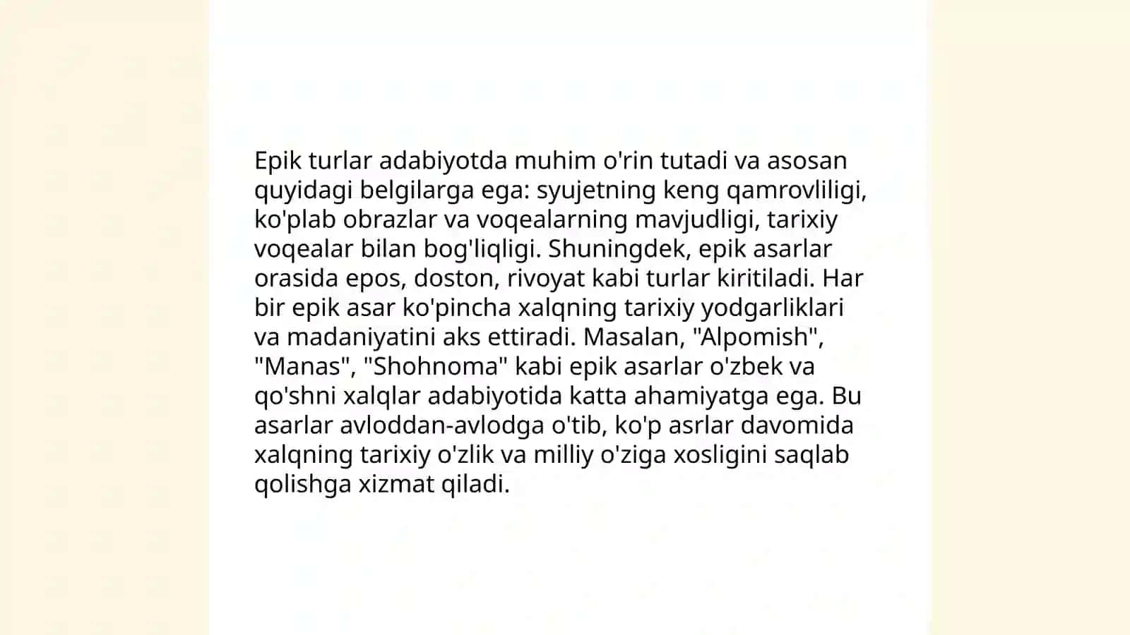 Lirik va epik turlarning óziga xos xususiyatlari 4