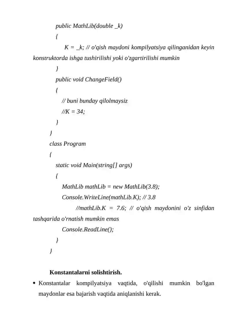 Konstanta maydonlar 4