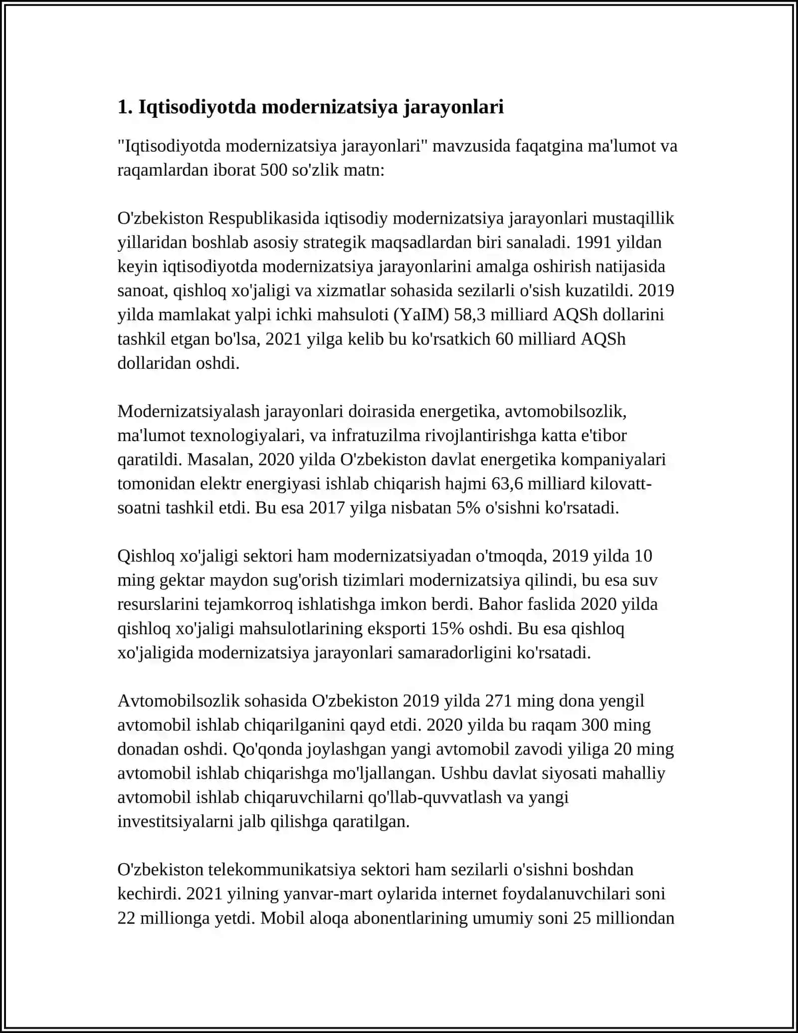 IQTISODIYOTNI MODERNIZATSIYA QILISH VA SOLIQ TIZIMIDA TO'Y BERAYOTGAN HODISA VA JARAYONLARINI IFODALASHDA SOLIQ TUSHUMLARINI HISOBINI OLIB BORISHNING AHAMIYATI 4